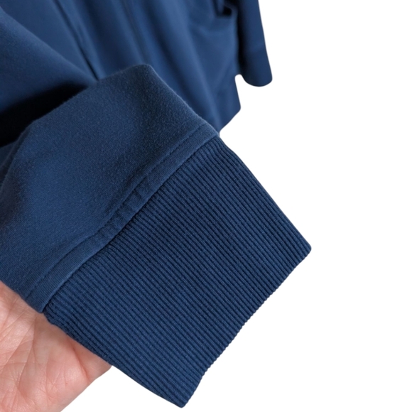 Lululemon Jacket Vintage Rare Track Blue Striped Collar Full Zip Women's size 10 - Picture 11 of 15